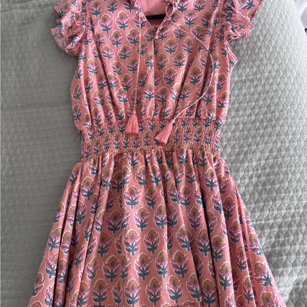MAREA Pink and Blue Cap Sleeve Sundress